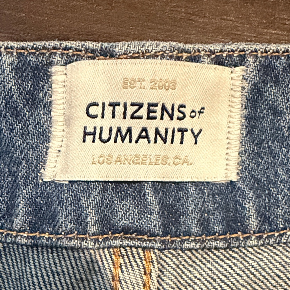Citizens Of Humanity Blue Denim Wide Leg Jeans - Picture 2 of 11